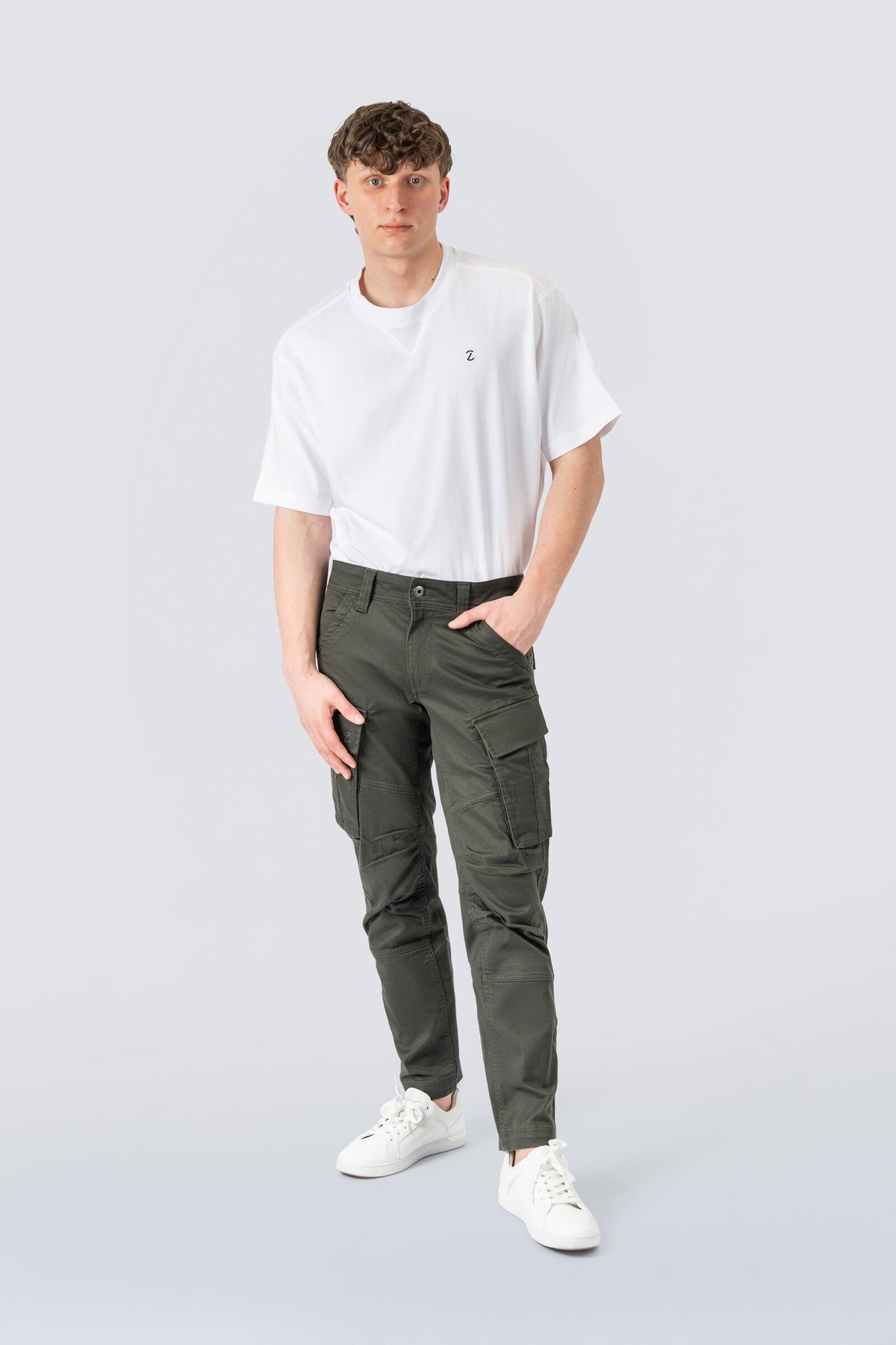 ZEHN Reinforced 3D Cargohose Herren in City Slate – Taschen- und Materialdetail