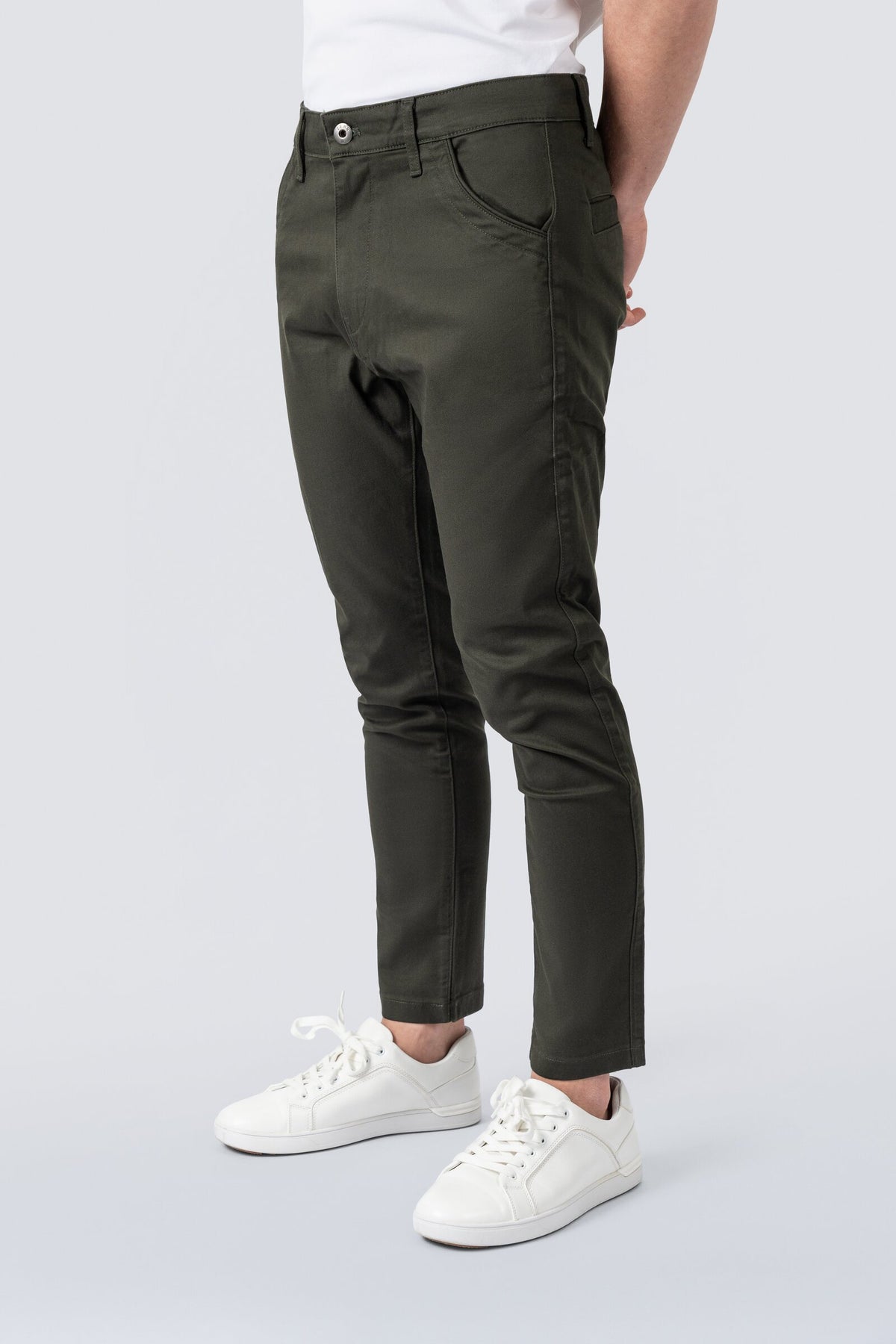 ZEHN Signature Chinohose Herren Stretch Twill in City Slate – Seitenansicht