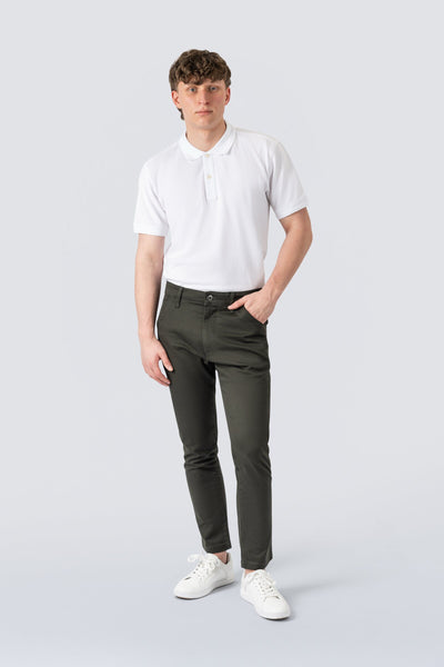 ZEHN Signature Chinohose Herren Stretch Twill in City Slate – Seitenansicht