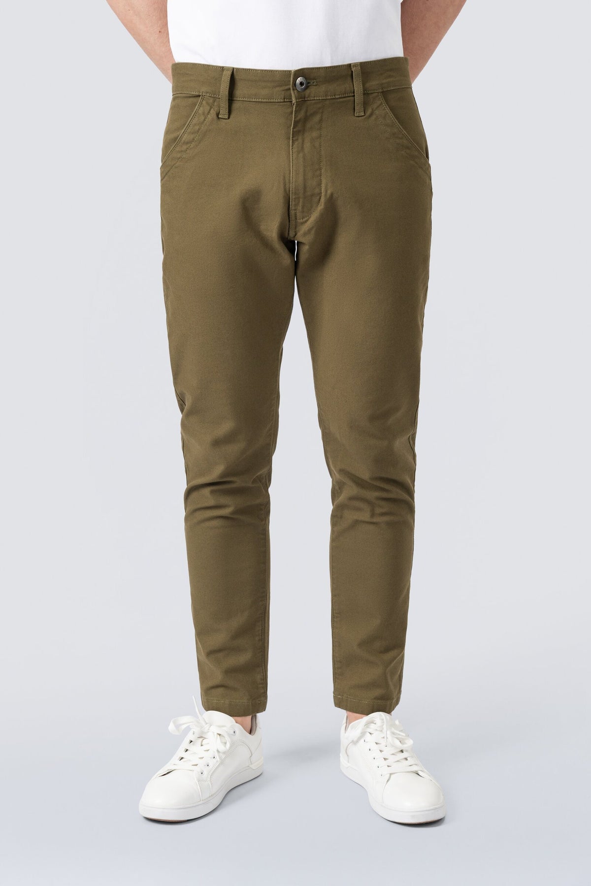 ZEHN Signature Chinohose Herren Stretch Twill in Olivgrün – Produktansicht 1
