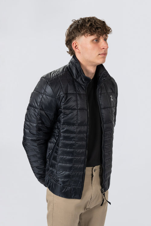 ZEHN Aero Steppjacke Herren in Schwarz – Seitenansicht
