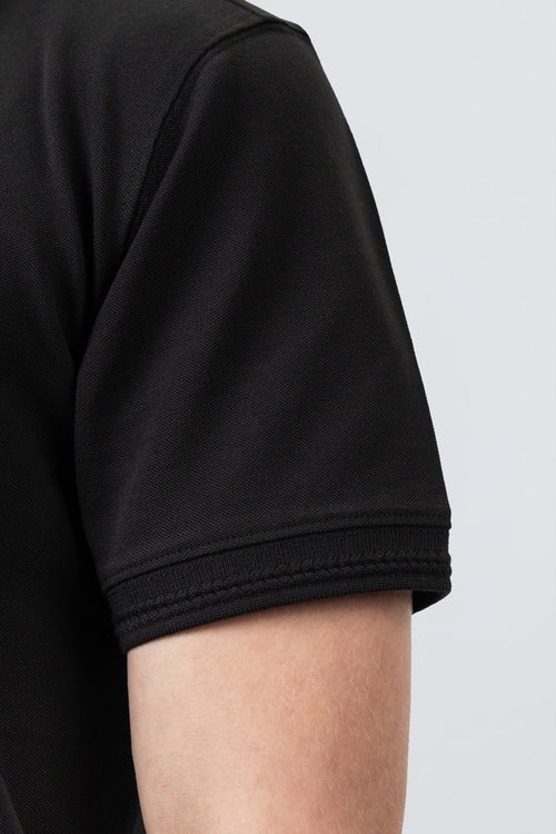 ZEHN Contour Poloshirt Herren in Schwarz – Rückansicht